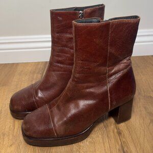 ASOS Premium Leather Platform Boots